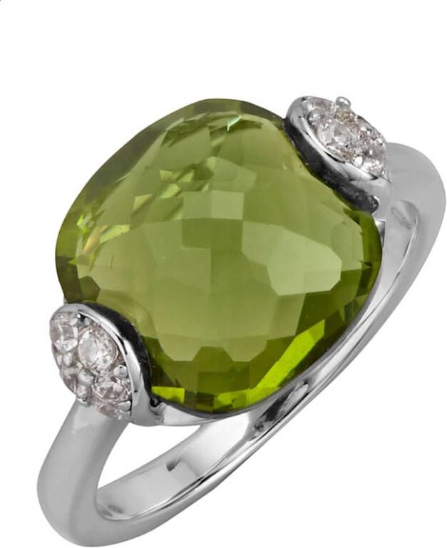 AMY VERMONT Damesring met synth. zirkonia Groen