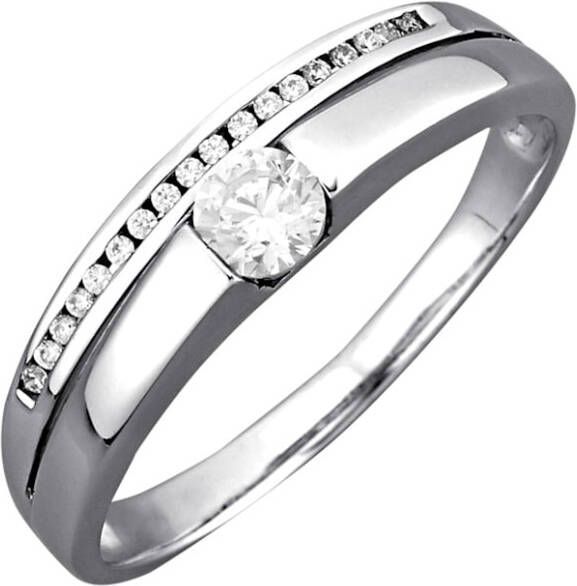 AMY VERMONT Damesring met synth. zirkonia's Zilverkleur