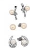 KLiNGEL 3 delige set oorstekers met cultivé zoetwaterparel en synth. zirkonia's, echt zilver Multicolor online kopen