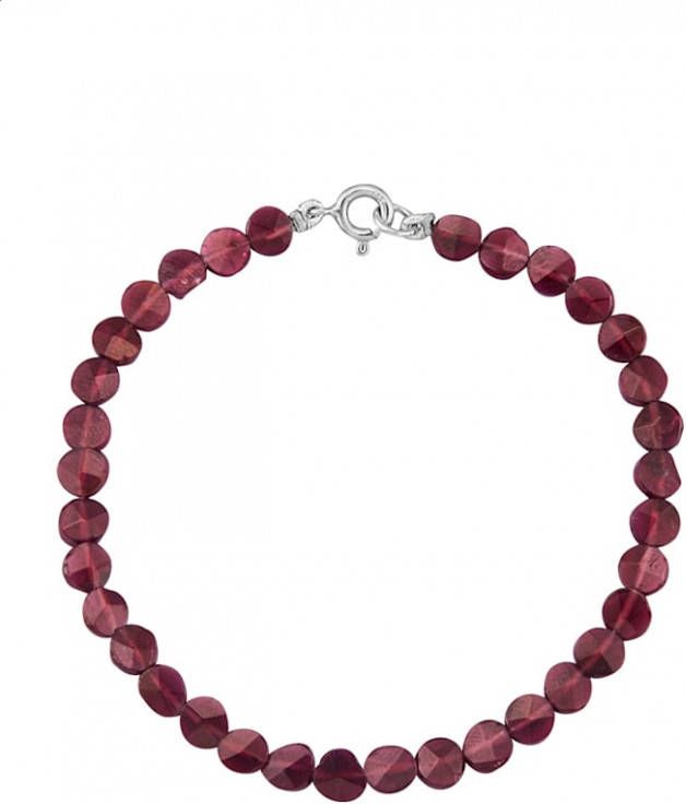 KLiNGEL Armband van granaat, van echt zilver Paars