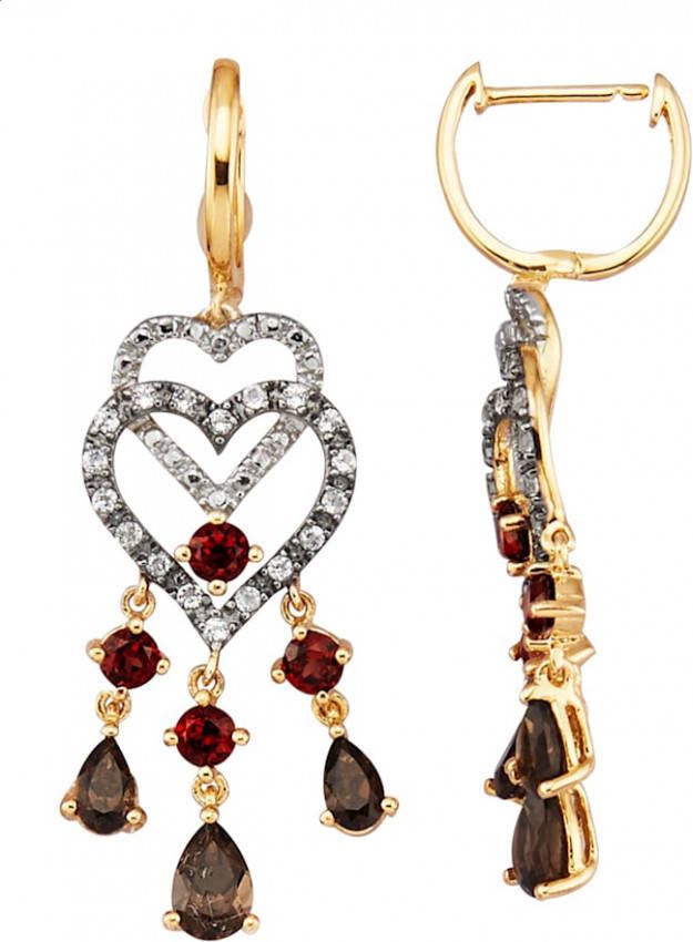 KLiNGEL Oorbellen van verguld zilver Bruin