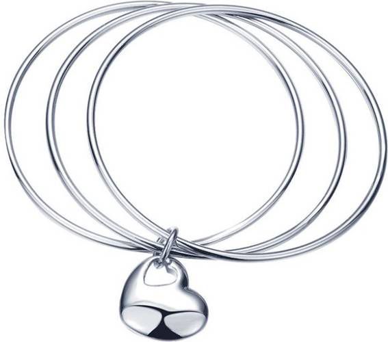 Cilla Jewels Bangle Edelstaal Heart Silver