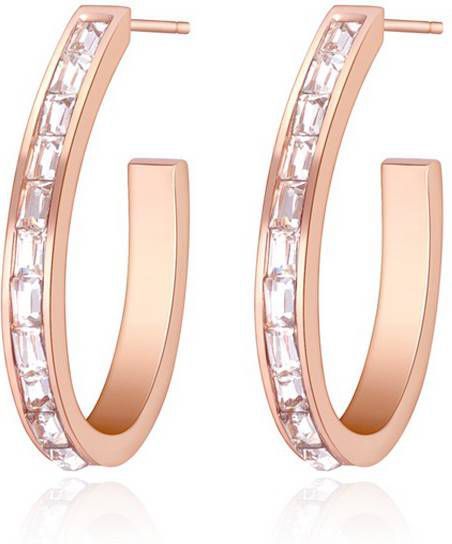 Cilla Jewels Dames oorstekers Edelstaal Rose Zirkonia