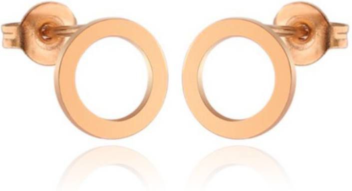 Cilla Jewels oorstekers Edelstaal Open Circle Rose