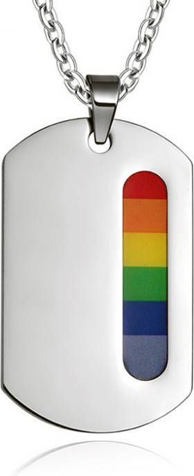 LGT JWLS Regenboog kettinghanger RVS Dogtag