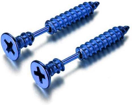 LGT JWLS LGT Jewels Schroef oorbellen Blauw