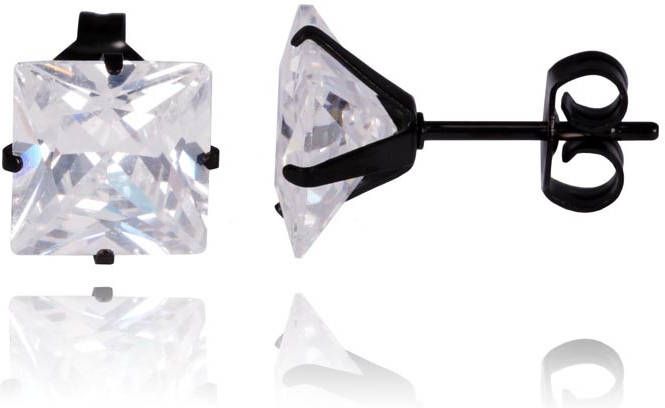LGT JWLS LGT Jewels Stud oorbellen Black Edition Square 4mm