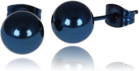 LGT JWLS LGT Jewels Stud oorbellen Bol Blauw 6mm