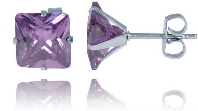 LGT JWLS LGT Jewels Stud oorbellen Edelstaal Classic Purple 6mm