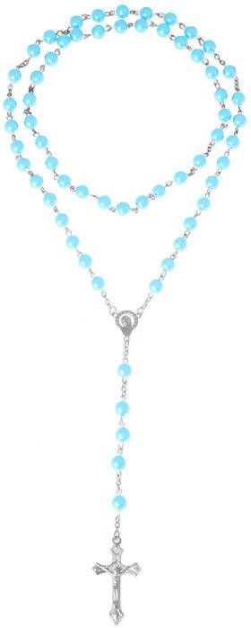 LGT JWLS Turquoise rozenkrans ronde kralen met kruis