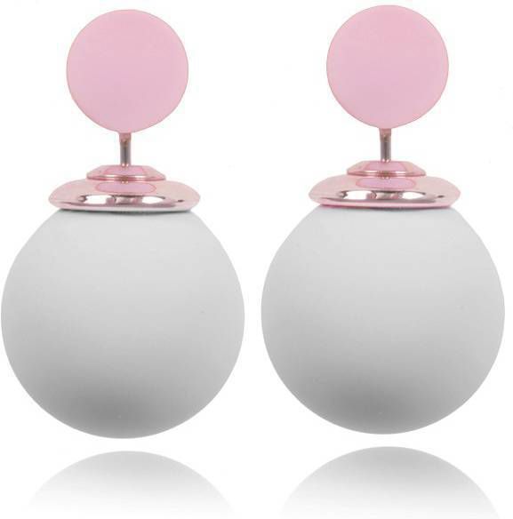 LGT JWLS Double Dots oorbellen Pastel Grijs