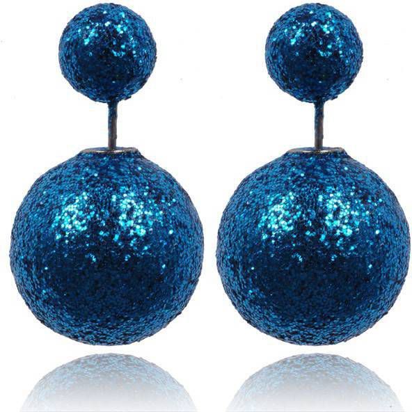 LGT JWLS Double Dots oorbellen Shiny Blue