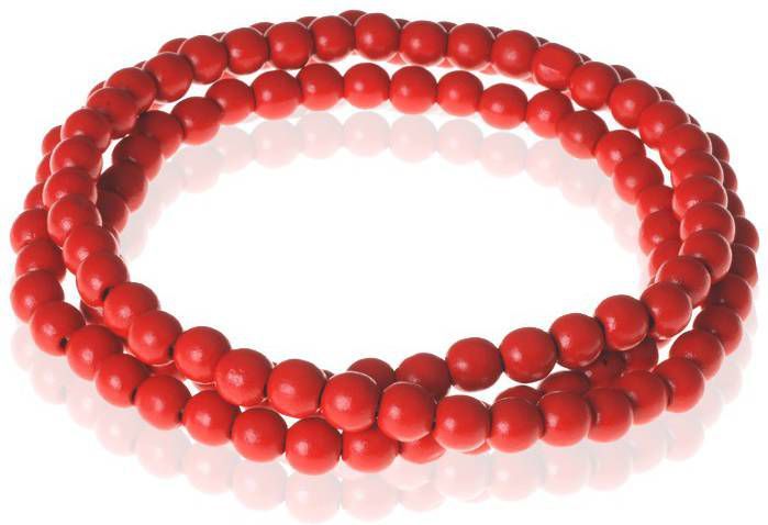 Memphis Rode houten kralen ketting 90cm