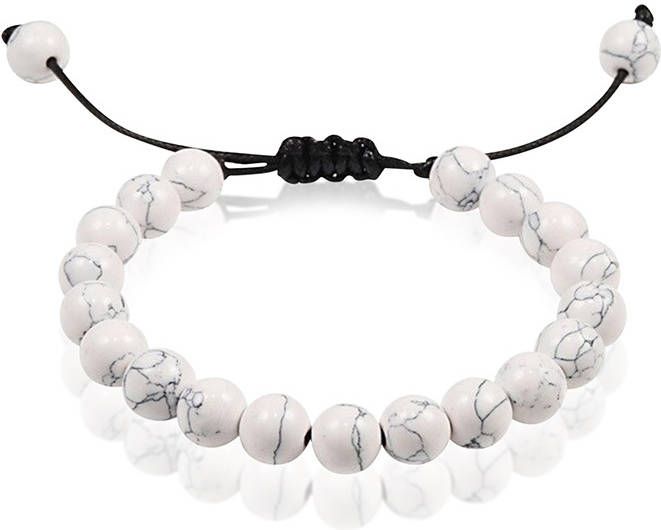 Memphis Verstelbare kralen armband Howliet Natuursteen 8mm