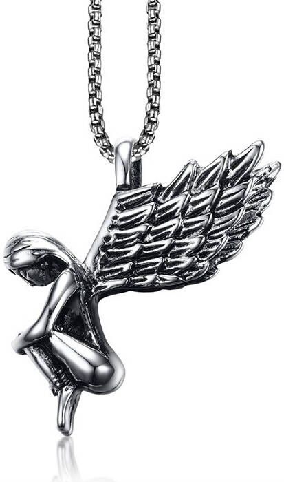 Mendes heren ketting Edelstaal Angel