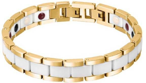 Mendes Keramieken Heren Armband Magnetische Power Goud Wit