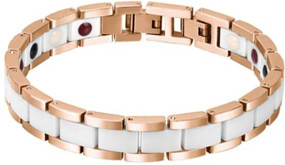 Mendes Keramieken Heren Armband Magnetische Power Rose Wit