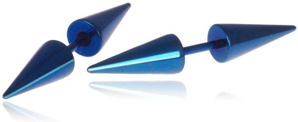 Mendes Titanium Stud oorbellen Spikes Blauw
