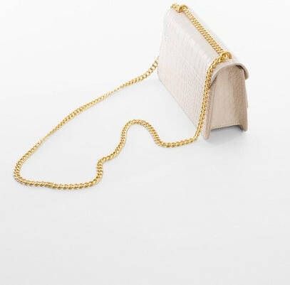 Mango Kroko tas met ketting