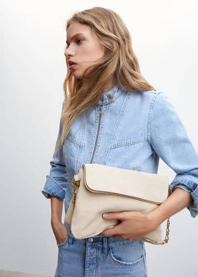 Mango Suède tas met ketting