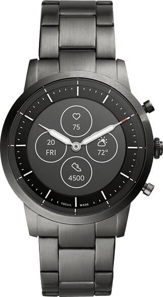Fossil Hybrid Hr Smartwatch Collider 42 Mm Grijs/roestvrij Staal