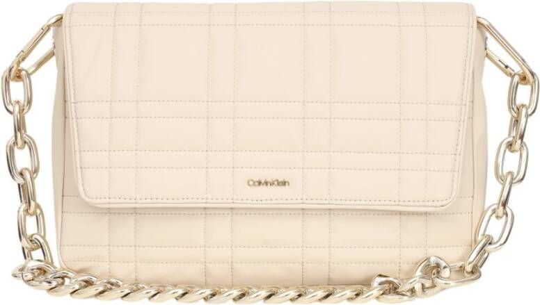 Calvin Klein Soma Touch Schoudertas met ketting , Beige, Dames