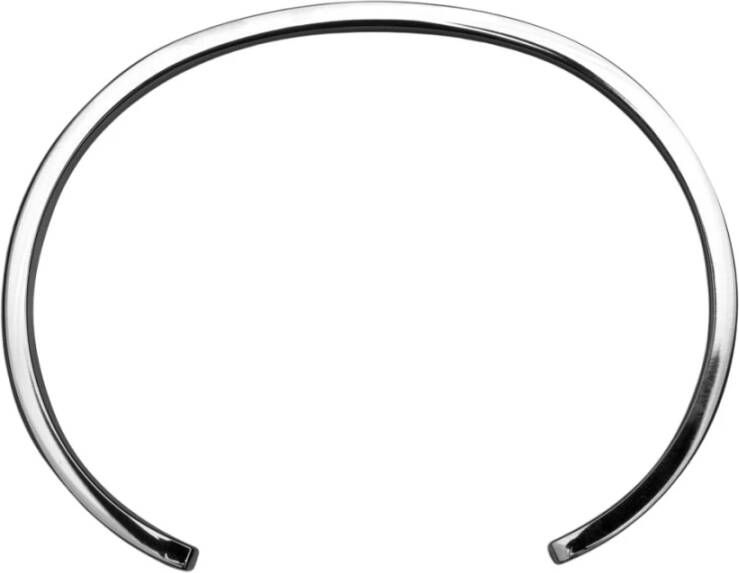 Carlheim Bangle armband satijn wit/zilver , Grijs, Dames