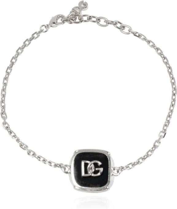 Dolce & Gabbana Armband met logo , Grijs, Heren