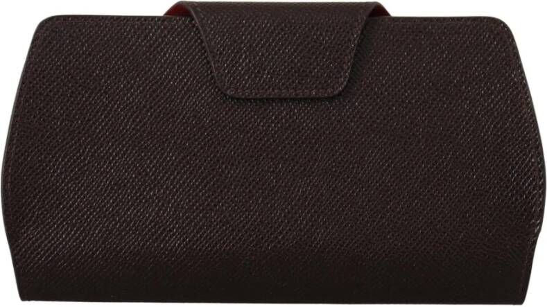 Bordeaux Leather Eyewear Cover Pouch Sunglasses Case Dolce & Gabbana Pre owned, Bruin, Unisex