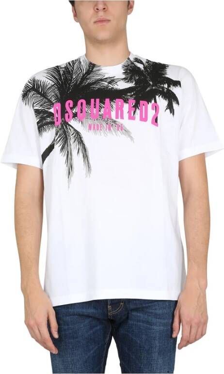 Dsquared2 Logo Print T Shirt , Wit, Heren