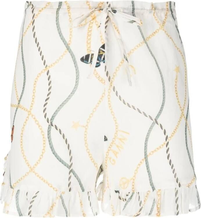 Ganni Korte Broeken Beige Dames