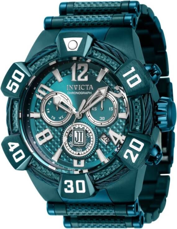 Invicta Watches Jason Taylor 40432 Quartz Herenhorloge 52mm , Groen, Heren