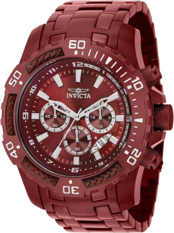 Invicta Watches Pro Diver 40902 Quartz Herenhorloge 51mm , Rood, Heren