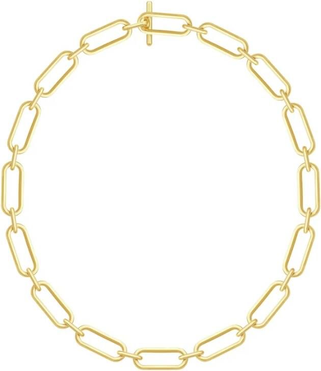 Julie Sandlau Link ketting goud , Wit, Dames