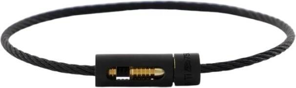 Le Gramme LE 5G kabelarmband in geponste zwart titanium/goud , Zwart, Heren