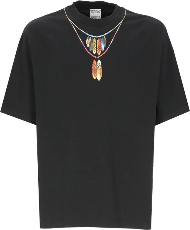 Marcelo Burlon T shirts , Zwart, Heren