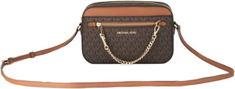 Michael Kors Jet Set Item Large East West Zip Chain Crossbody Handbag , Bruin, Dames
