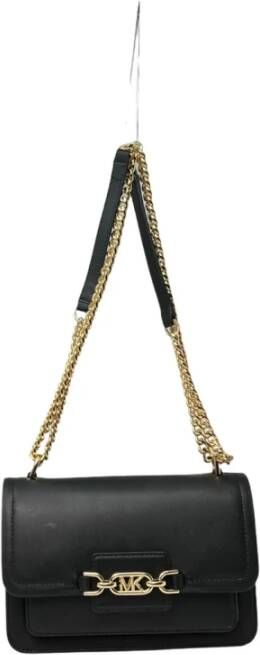 Michael Kors Heather extra klein lederen crossbody tas , Zwart, Dames