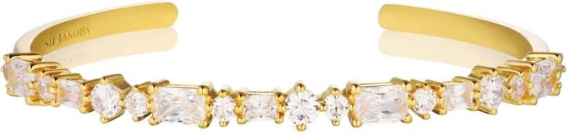 Sif Jakobs Bangle ivrea 18 kt. Forgyldt, MED Hvide Zirkoner , Geel, Dames