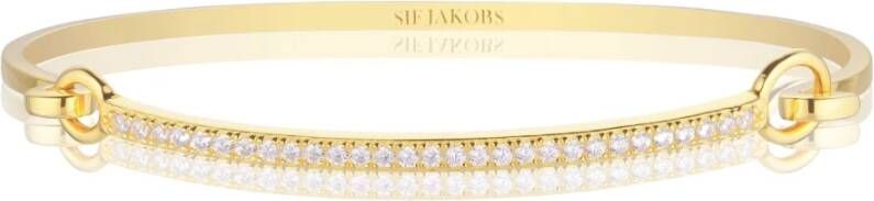 Sif Jakobs Bangle Capizzi 18 kt. Forgyldt, MED Hvide Zirkoner , Geel, Dames