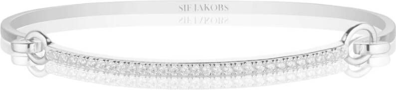 Sif Jakobs Bangle Capizzi Med Hvide Zirkoner , Grijs, Dames