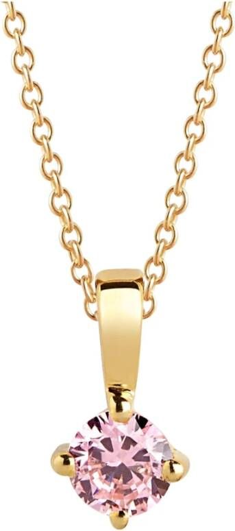 Sif Jakobs Necklace Princess Round , Roze, Dames