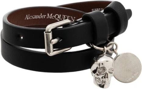 alexander mcqueen Met dubbele ingepakte armband , Zwart, Dames