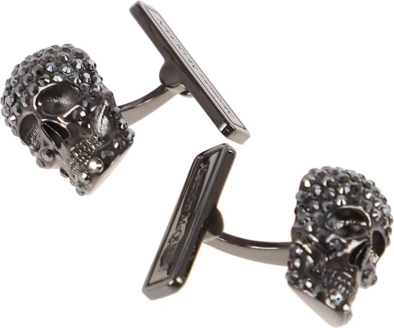 alexander mcqueen Pave Skull Cufflinks , Grijs, Heren