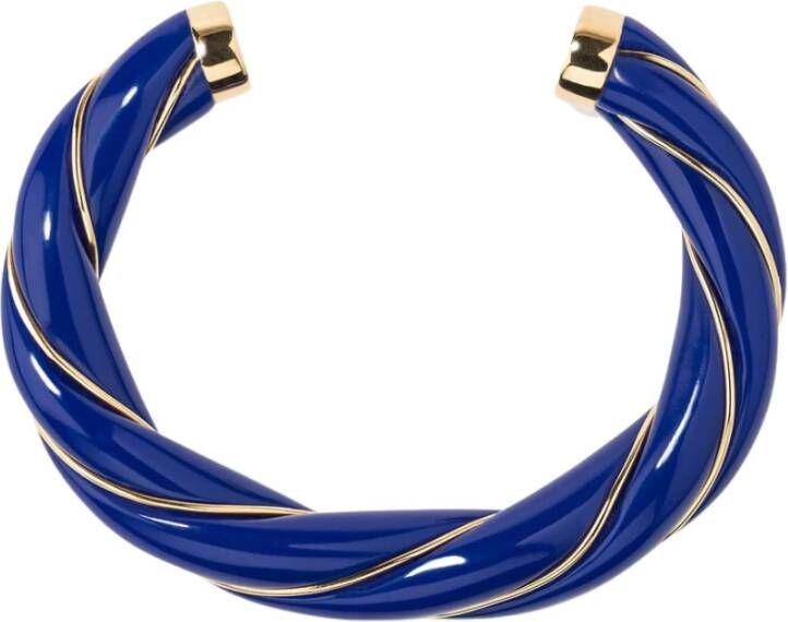 Aur&#xE9;lie Bidermann Diana resin and gold plated twisted bangle bracelet
