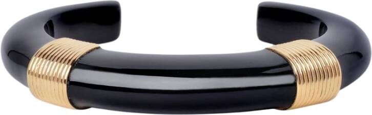 Aurélie Bidermann Katt armband in zwarte metaal , Zwart, Dames