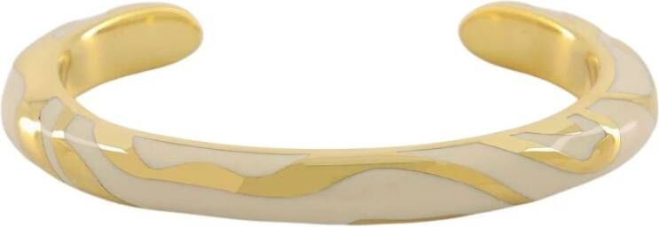 Aurélie Bidermann Liwa armband in witte hars/goud verguld , Wit, Dames