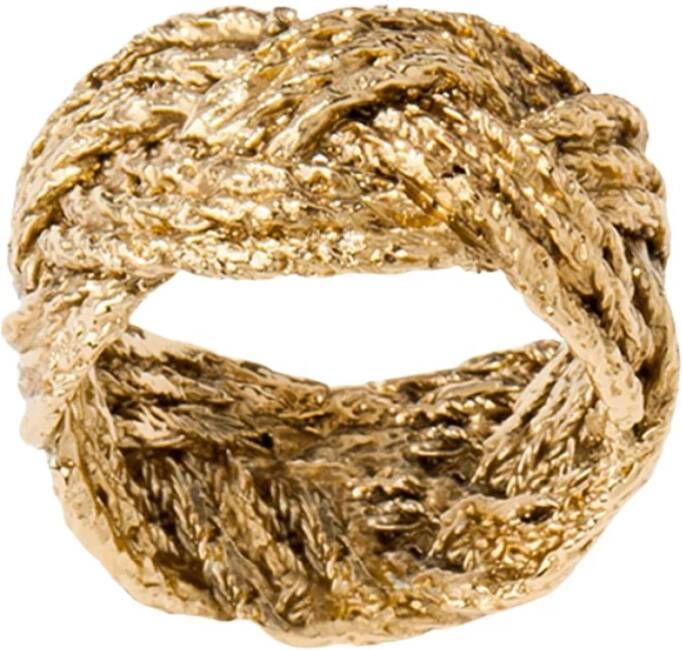 Aurélie Bidermann Miki gevlochten gouden vergulde ring , Geel, Dames