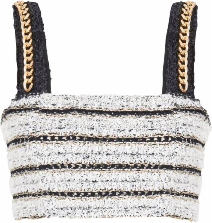 Balmain Mouwloze tops , Beige, Dames