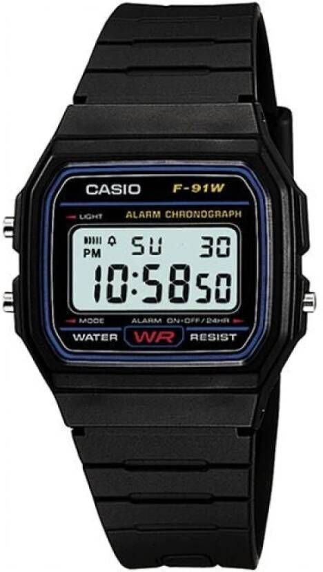 Casio EU F91W1Yer , Zwart, Heren